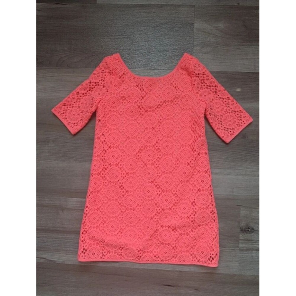 Lilly Pulitzer Coral Crochet Lace Dress, Small 4-5Y (U1)